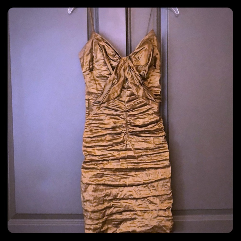Nicole Miller Sexy gold cocktail dress